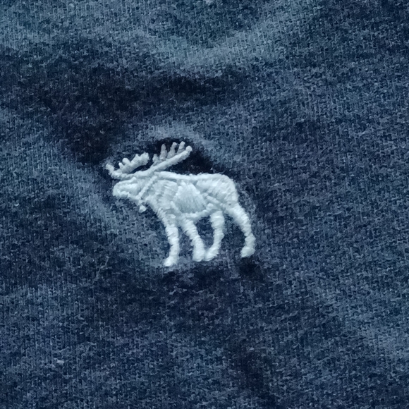 ⬇️ Clearance Abercrombie & Fitch Navy w/ Light Blue Moose Short Sleeve T Shirt - Picture 2 of 10